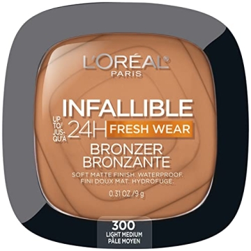 L'Oreal Paris Infallible Up to 24H Fresh Wear Soft Matte Longwear Bronzer. Waterproof, heatproof, Tr...