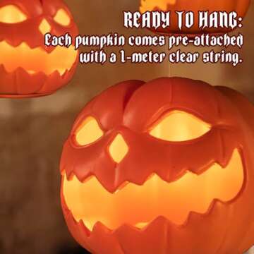 Floating LED Small Pumpkins - Remote Control Halloween Decor