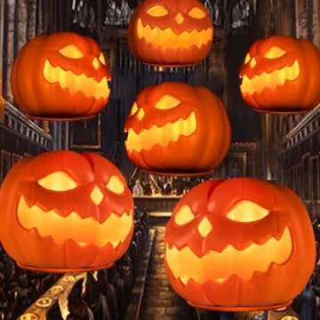 Floating LED Small Pumpkins - Remote Control Halloween Decor
