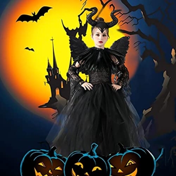 MAXHJX Girls Halloween Maleficent Costume with Accessories