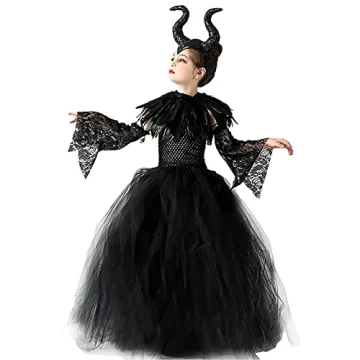 MAXHJX Girls Halloween Maleficent Costume with Accessories