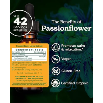 Organic Passionflower Tincture for Anxiety Relief - 1 oz
