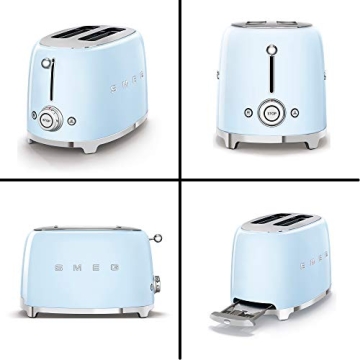 Smeg 2-Slice Toaster & Kettle Set in Pastel Blue