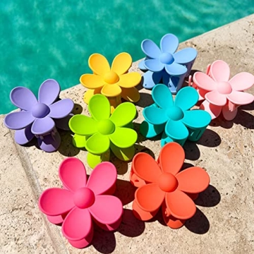 Flower Hair Claw Clips Set of 8 for Women with Strong Hold