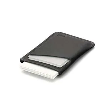 Bellroy Card Sleeve (Premium Leather Card Holder or Minimalist Wallet, Holds 2-8 Cards or Business Cards, Folded Note Storage) - Black