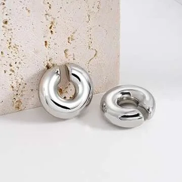 Chic Chunky Gold Ear Cuffs Non-Piercing Clip-On Style