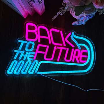 Back to The Future Neon Sign,LED Neon Signs Poster Neon Light for Wall Decor,Game Room Man Cave Wedd...
