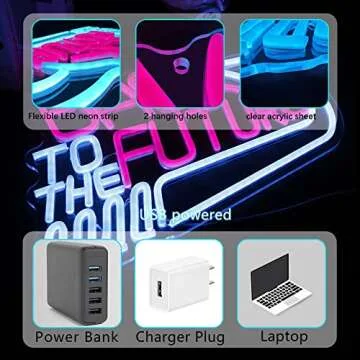 Back to The Future Neon Sign,LED Neon Signs Poster Neon Light for Wall Decor,Game Room Man Cave Wedding Neon Sign,USB Custom Powered for Bedroom Beer Bar Pub Party Birthday Gifts(15.4 * 10.2in)