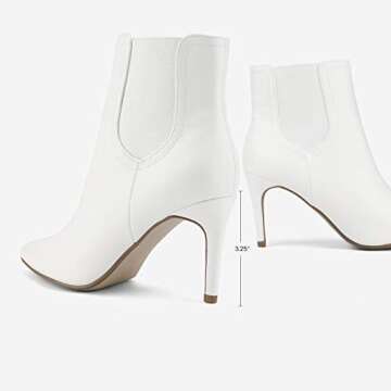 DREAM PAIRS Stylish White Stiletto Ankle Booties for Women