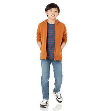 Shop Amazon Essentials Boys Zip-Up Sweatshirt in Blue