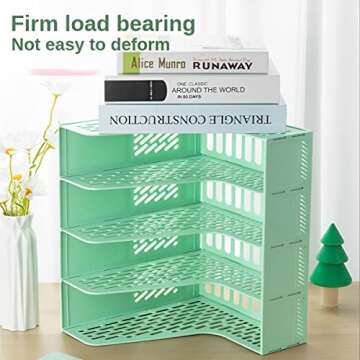 ZQS Magazine File Holder, Desk Organizer File Folder for Office Organization and Storage, Sturdy Pla...