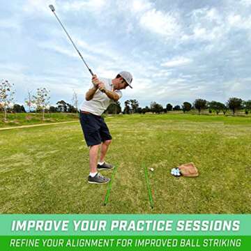 GoSports Golf Alignment Training Sticks - 3 Pack of 48 Inch Alignment Aids