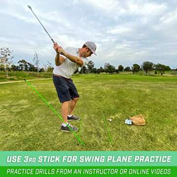 GoSports Golf Alignment Sticks - Improve Your Swing Today!