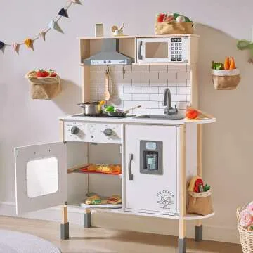 Chef Play Kitchen Set with Toy Food & Real Sounds