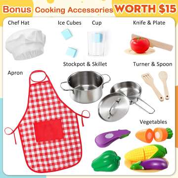 Chef Play Kitchen Set with Toy Food & Real Sounds