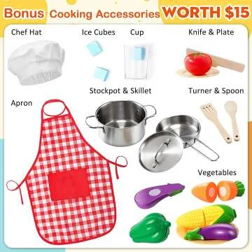 Chef Play Kitchen Set with Toy Food & Real Sounds