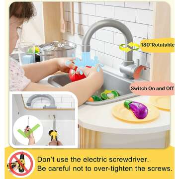 Chef Play Kitchen Set with Toy Food & Real Sounds