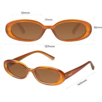 Mosanana Retro Oval Sunglasses for Women - UV Protection
