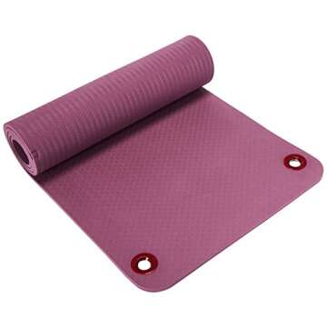 Fitness First EcoWise Premium Exercise Workout Mats, 23" x 69" x 5/8", Plum