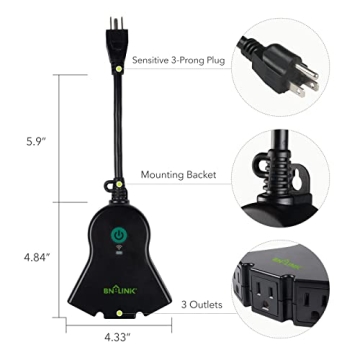 BN-LINK Smart Outdoor Outlet with Timer and App Control