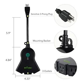 BN-LINK Smart Outdoor Outlet with Timer and App Control