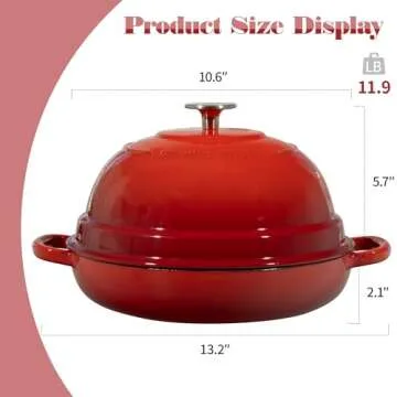EDGING CASTING Enameled Cast Iron Dutch Oven for Bread