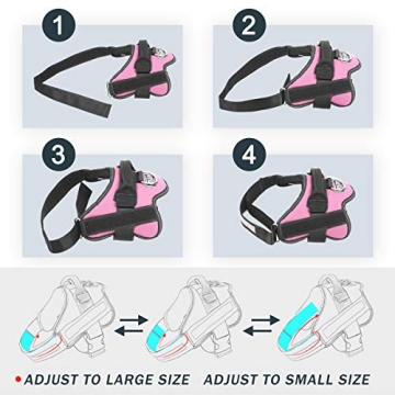 Adjustable No-Pull Dog Harness for Small Dogs in Pink