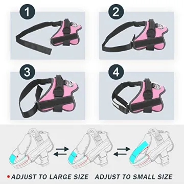 Adjustable No-Pull Dog Harness for Small Dogs in Pink