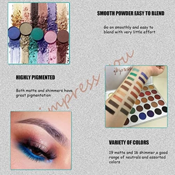 MYUANGO Highly Pigmented Eyeshadow Palette for All Skin Types