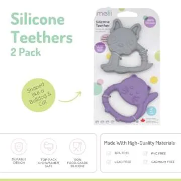 melii Baby Teethers, 100% Food Grade Silicone, Multiple Soft Textures to Soothe Baby's Gums, Teethin...