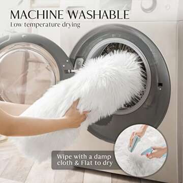 Ashler Dark Blue Faux Fur Rug - Ultra Soft & Cozy