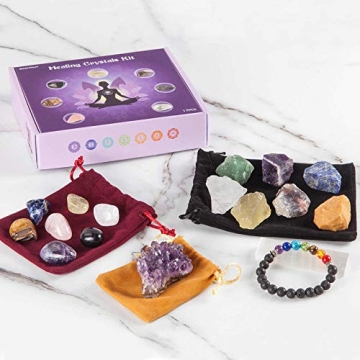 SmartYeen 17PCS Healing Crystals Set for Wellness