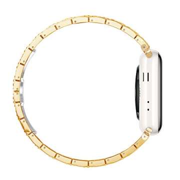 Elegant Vlokomz Apple Watch Band Gold with Rhinestones