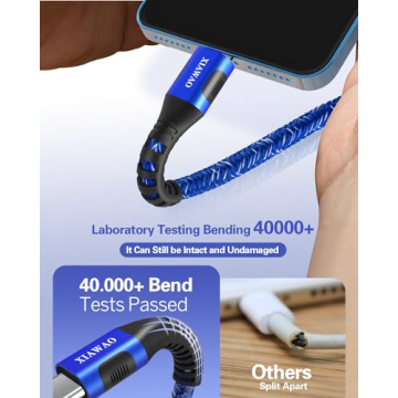 XIAWAO USB C Cable Pack - Fast Charging & Durable