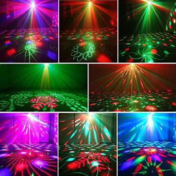 Party Lights Disco Ball, Disco Lights Laser DJ Light Sound Activated Strobe Lights with Remote Control Laser Lights Disco Lights for Parties Inoor Club Bar KTV Holiday Dance Christmas Birthday