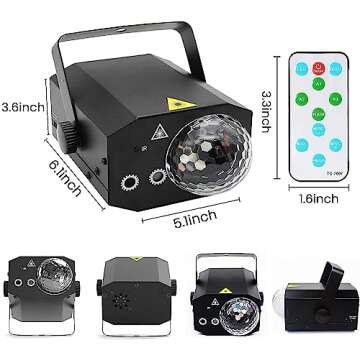 Party Lights Disco Ball, Disco Lights Laser DJ Light Sound Activated Strobe Lights with Remote Control Laser Lights Disco Lights for Parties Inoor Club Bar KTV Holiday Dance Christmas Birthday
