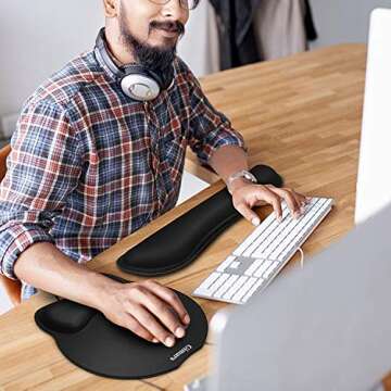 Gimars Ergonomic Mouse Pad & Wrist Rest for Comfort and Support