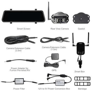 Haloview Byte Tango BT11 Wireless 1080P Rear View Mirror RV Backup Camera System w/BSD Forewarning