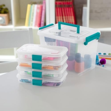 Sterilite Small Divided Pencil Box 12 Pack for Storage