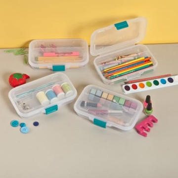 Sterilite Small Divided Pencil Box 12 Pack for Storage