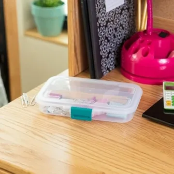 Sterilite Small Divided Pencil Box 12 Pack for Storage