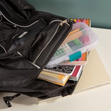 Sterilite Small Divided Pencil Box 12 Pack for Storage