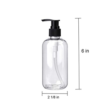 Bekith 16 Pack Clear Lotion Bottles with Pumps 8oz