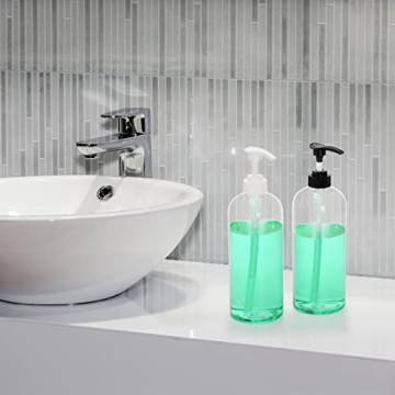 Bekith 16 Pack Clear Lotion Bottles with Pumps 8oz