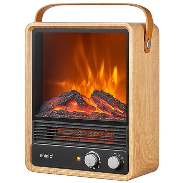 Portable Electric Fireplace Heaters for Indoor Use,1500W Space Heater Fireplace with Realistic Flame & Fire Crackling Sound, Safety Protection, Portable Fireplace Heater for Home