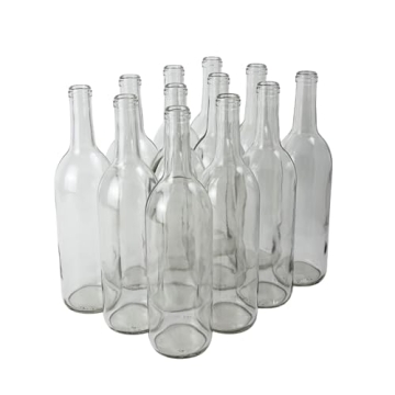 FastRack Bordeaux Clear Wine Bottles - Set of 12 Premium 750 ml Bottles