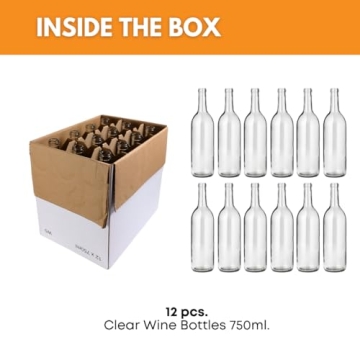 Durable FastRack Bordeaux Clear Wine Bottles Set of 12