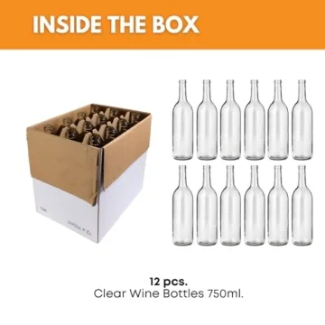 Durable FastRack Bordeaux Clear Wine Bottles Set of 12