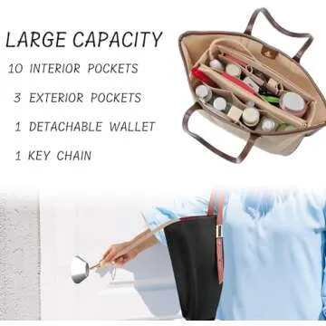 DailyPlus Purse Organizer Insert for Stylish Totes and Bags