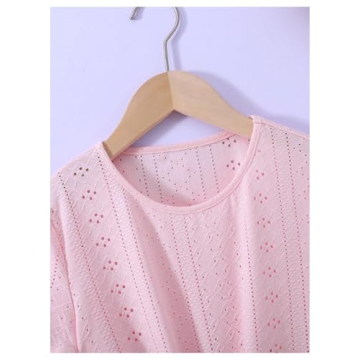 Trendy Girls Pink Crew Neck Knot Tee Shirt for Ages 10